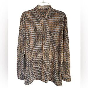 MileStone Authentic Sepia Toned Long  Sleeve Dress Shirt Mens XXLg